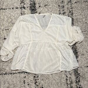 ASOS Cream Blouse with Lace Detail